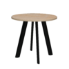 10-eiken-zwart Vergadertafel Modu 80cm rond