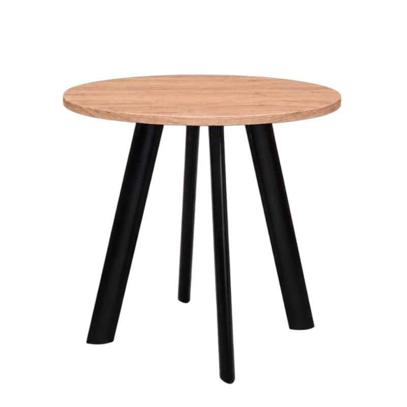 10-havana-zwart Vergadertafel Modu 80cm rond
