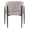 Kruno stoel off-white met gebogen rugleuning en donkerbruin frame
