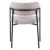 Kio stoel off white met armleuningen en donkerbruin frame