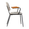 13_ce499690-2a28-4375-9b80-60bc6e425667 Kax stoel off white met houten armleuningen en zwart metalen frame
