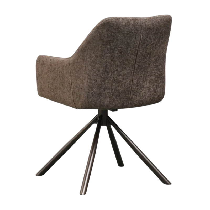 14_3aaa93f1-cb83-4a2b-8fa8-4bd7e92024ed Kova stoel bruin met draaibaar onderstel en donkerbruin frame