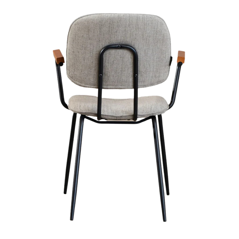 15_900efef2-fec3-4f05-9ff0-9d93f4e70d97 Kax stoel off white met houten armleuningen en zwart metalen frame