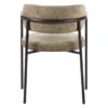 Kio stoel taupe met armleuningen en donkerbruin frame