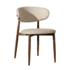Kera stoel beige met comfortabele zitting en linnenmix bekleding