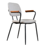 1_f7267291-3e73-46b5-bd40-59a03cd386c2 Kax stoel off white met houten armleuningen en zwart metalen frame