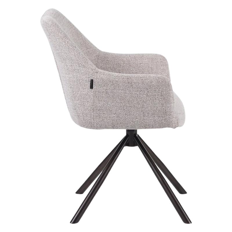 3_24272430-05f9-4bd3-b31c-23182fbbd4f4 Kova stoel off-white met gemêleerde stof en donkerbruin frame