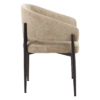 Kruno stoel beige met gestoffeerde zitting en donkerbruin frame