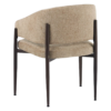 Kruno stoel beige met gestoffeerde zitting en donkerbruin frame