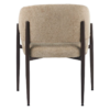 Kruno stoel beige met gestoffeerde zitting en donkerbruin frame