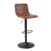 Kex barkruk cognac eco leer met zwart metalen onderstel