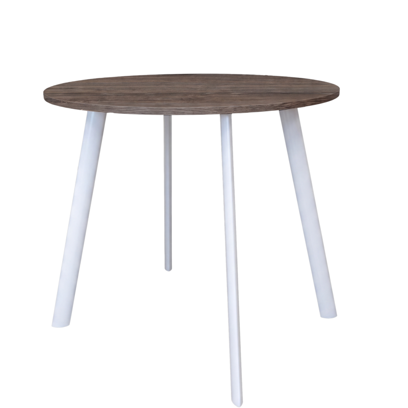 8-bruin-wit Vergadertafel Modu high 120cm rond