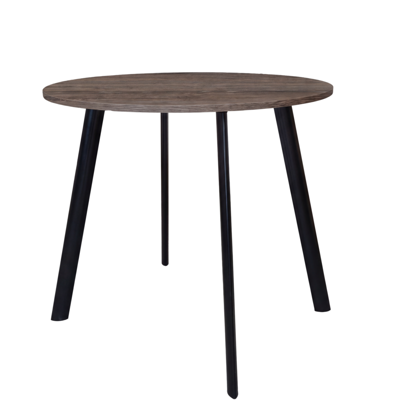 8-bruin-zwart Vergadertafel Modu high 120cm rond