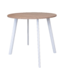 8-eiken-wit Vergadertafel Modu high 120cm rond