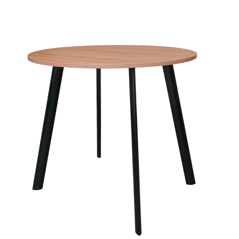 8-havana-zwart Vergadertafel Modu high 120cm rond