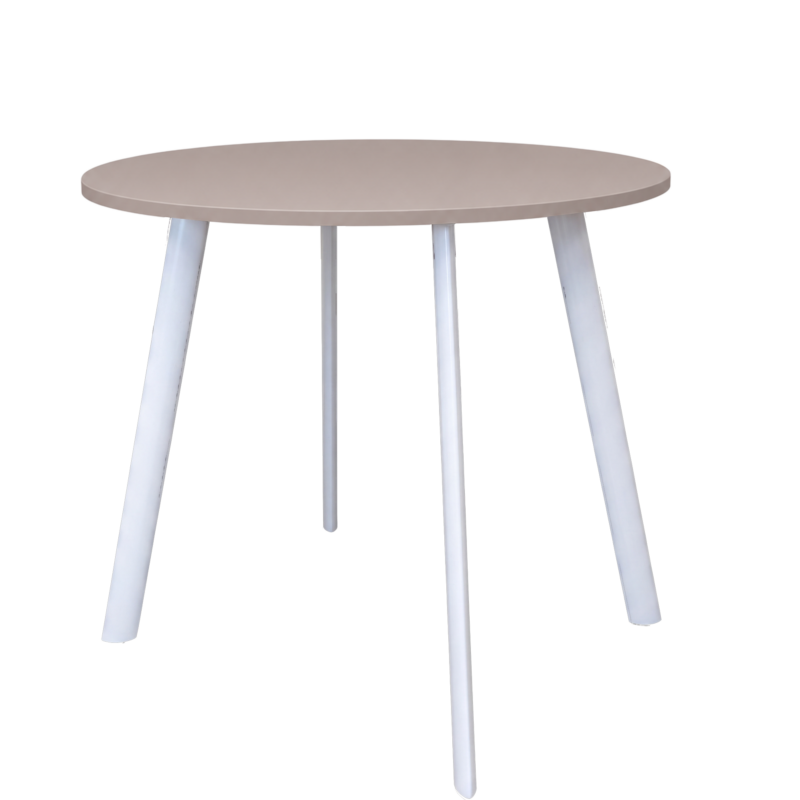 8-rosa-wit Vergadertafel Modu high 120cm rond