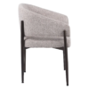 Kruno stoel off-white met gebogen rugleuning en donkerbruin frame