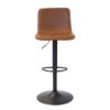 Kex barkruk cognac eco leer met zwart metalen onderstel