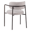 Kio stoel off white met armleuningen en donkerbruin frame