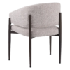 Kruno stoel off-white met gebogen rugleuning en donkerbruin frame
