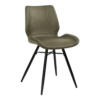 Kleeve stoel groen eco-leer met zwart stalen frame