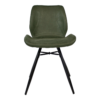 Kleeve stoel groen eco-leer met zwart stalen frame