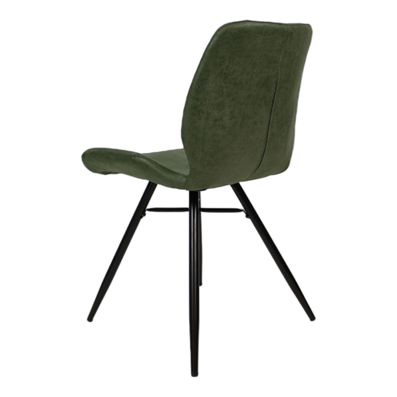 Kleeve stoel groen eco-leer met zwart stalen frame