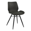 Kleeve stoel zwart eco-leer met zwart stalen frame