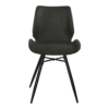 Kleeve stoel zwart eco-leer met zwart stalen frame