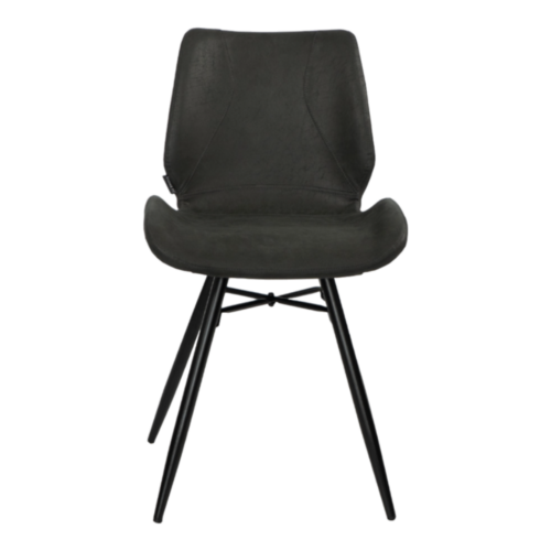 Kleeve stoel zwart eco-leer met zwart stalen frame