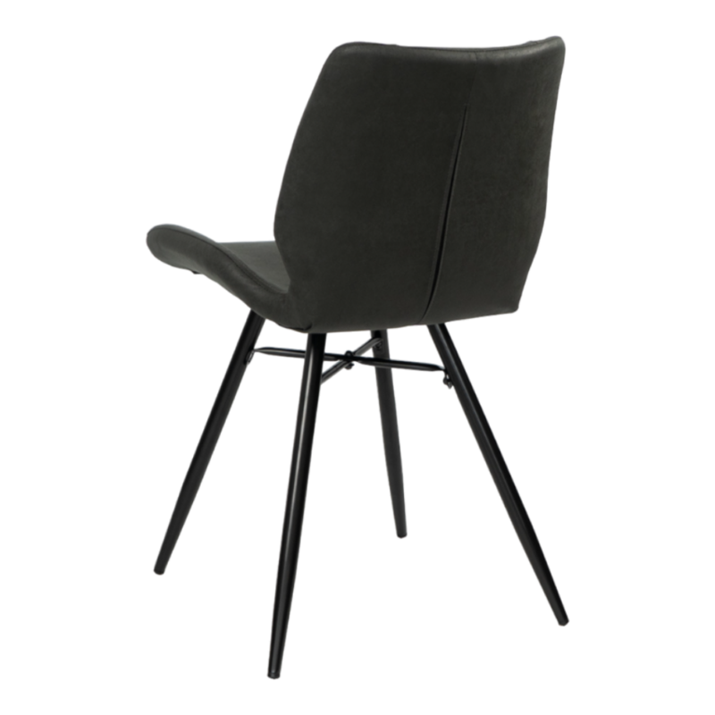 Kleeve stoel zwart eco-leer met zwart stalen frame