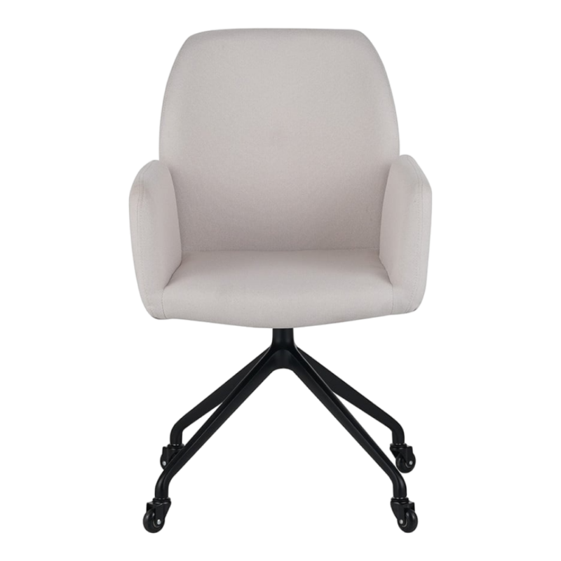 Krupp vergaderstoel taupe met comfortabele zitting en skatewieltjes