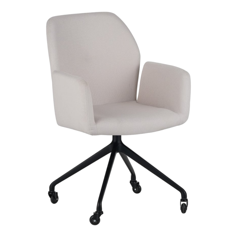 Krupp vergaderstoel taupe met comfortabele zitting en skatewieltjes