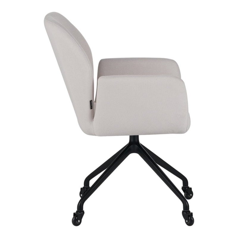 Krupp vergaderstoel taupe met comfortabele zitting en skatewieltjes