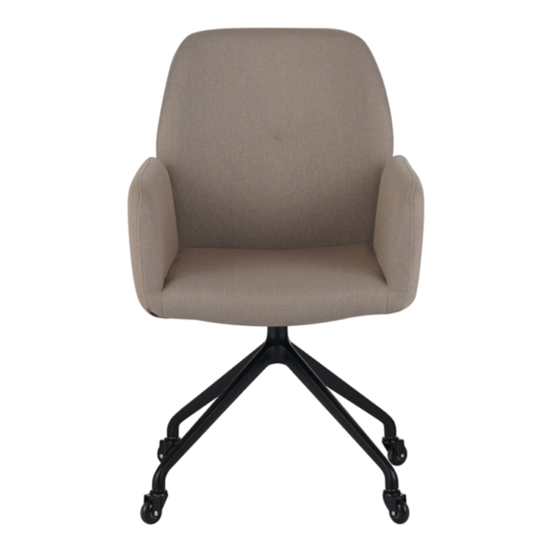 Krupp vergaderstoel taupe met comfortabele zitting en skatewieltjes