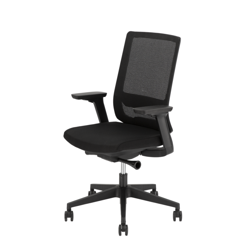 RenabRoovZij Kroov bureaustoel zwart met ergonomisch ontwerp
