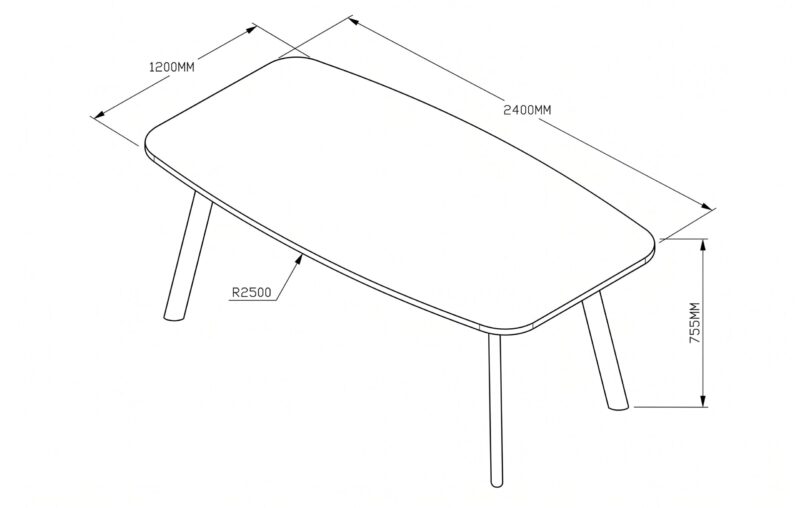 Vergadertafel Modu Deens Ovaal