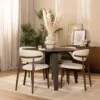 Kera stoel beige met comfortabele zitting en linnenmix bekleding