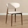 Kera stoel beige met comfortabele zitting en linnenmix bekleding